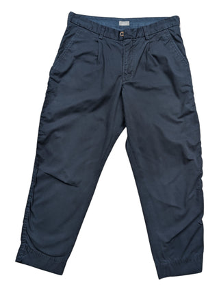 Blue Cotton Straight Leg Pants