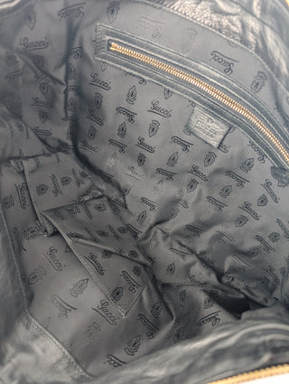 Black Leather Zip Clutch