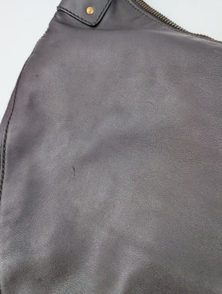 Brown Lambskin Moon Hobo Shoulder Bag