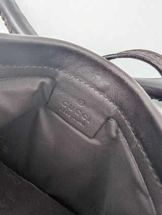 Brown Lambskin Moon Hobo Shoulder Bag