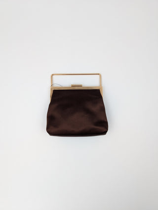 Brown Satin Small Pouch