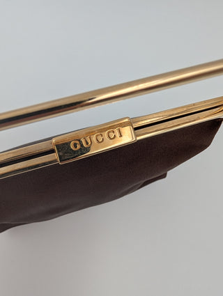 Brown Satin Small Pouch