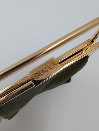 Olive Green Satin Mini Pouch