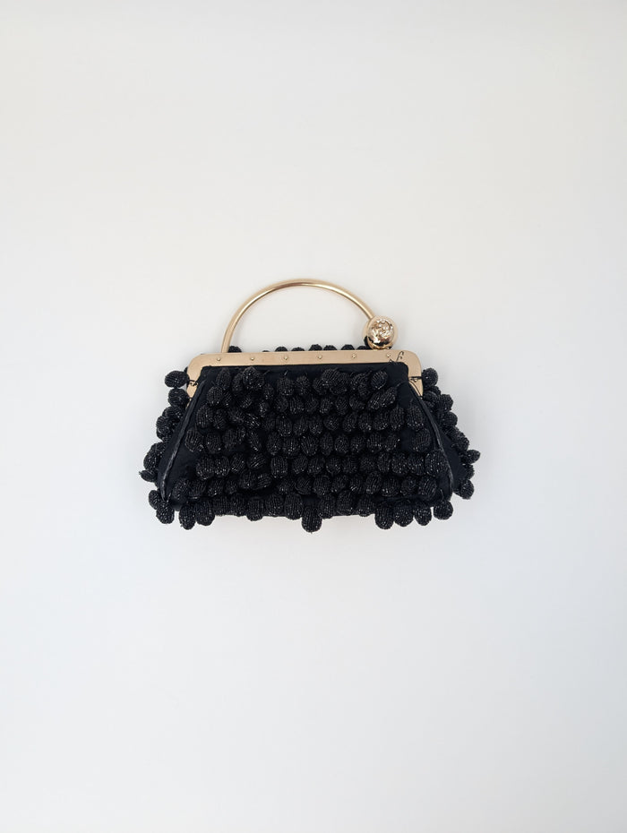 Black Beaded Evening Handbag