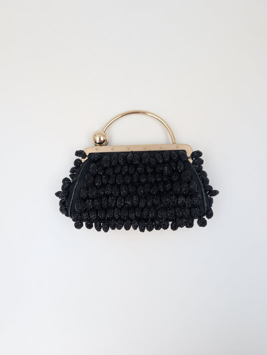 Black Beaded Evening Handbag
