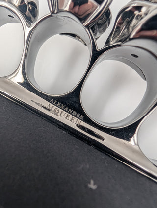 Black Skull Knuckle Silk Clutch