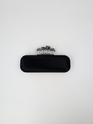 Black Skull Knuckle Silk Clutch