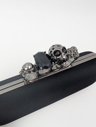 Black Skull Knuckle Silk Clutch