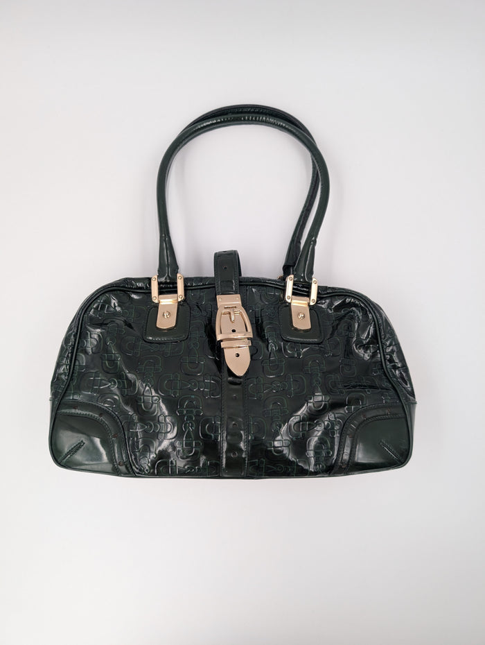 Emerald Green Patent Leather Horsebit Handbag