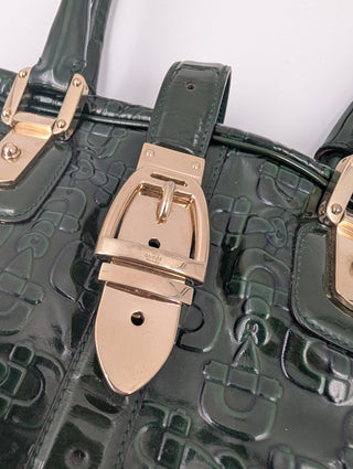 Emerald Green Patent Leather Horsebit Handbag