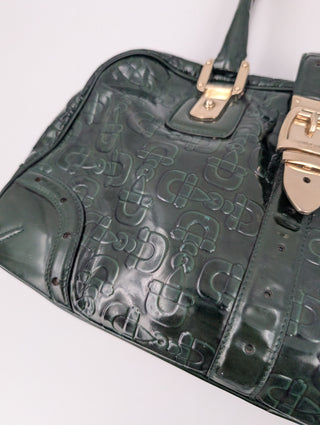 Emerald Green Patent Leather Horsebit Handbag