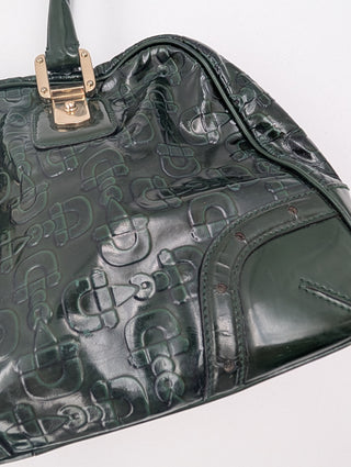 Emerald Green Patent Leather Horsebit Handbag