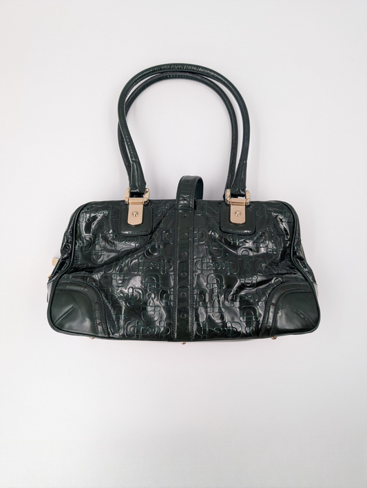 Emerald Green Patent Leather Horsebit Handbag