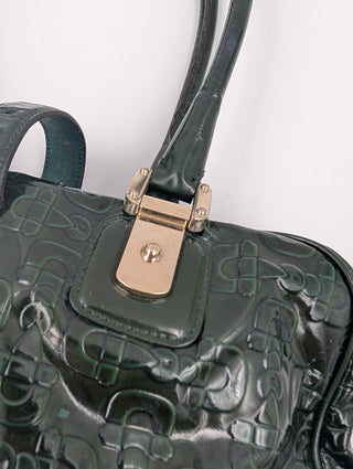 Emerald Green Patent Leather Horsebit Handbag