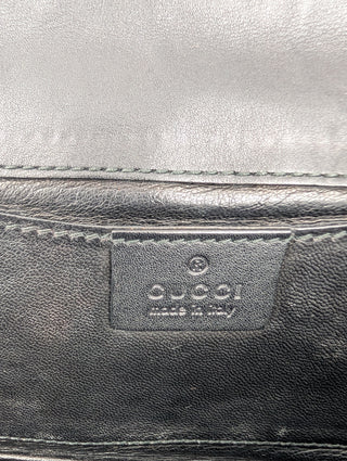 Black Suede Clutch With Gold Logo