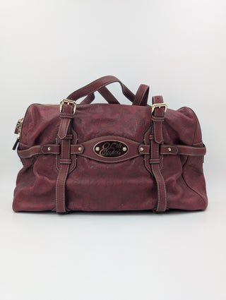 Burgundy Guccissima 85th Anniversary Boston Bag