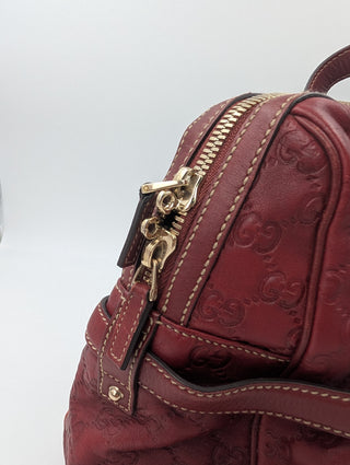 Burgundy Guccissima 85th Anniversary Boston Bag