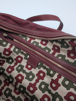Burgundy Guccissima 85th Anniversary Boston Bag