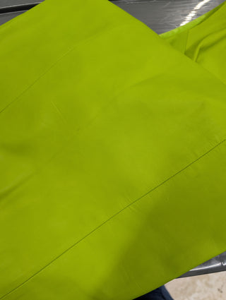 Lime Green V-Neck Leather Sleevless Dress