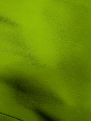 Lime Green V-Neck Leather Sleevless Dress