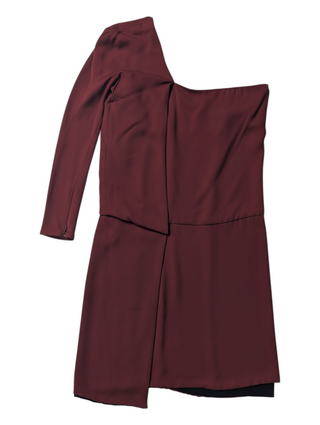 Burgundy Asymmetric Dress