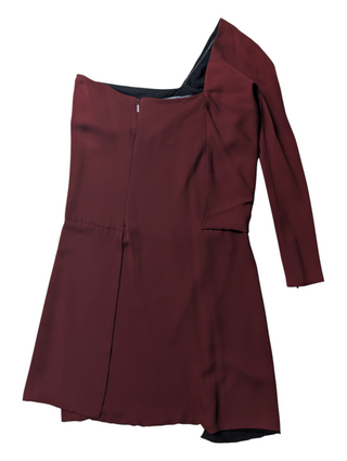 Burgundy Asymmetric Dress