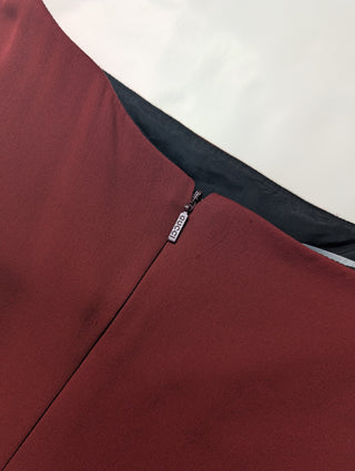 Burgundy Asymmetric Dress