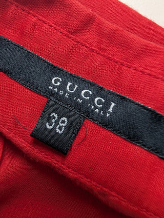 Red Blouse With Tied Sleeves