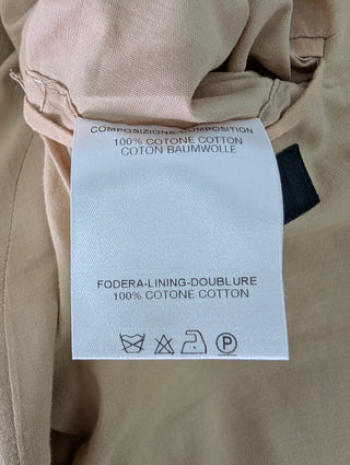 Beige Military Style Short Crop Jacket