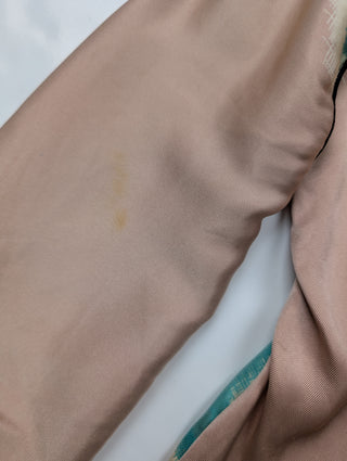 Pink And Floral Top With Black Braiding