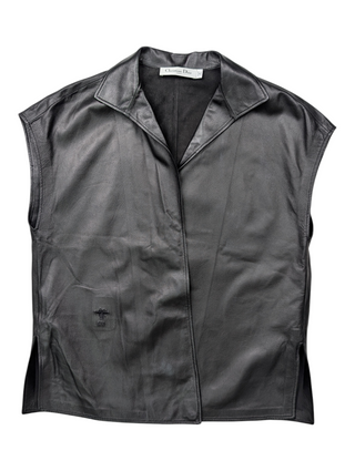 Black Lamb Leather Vest