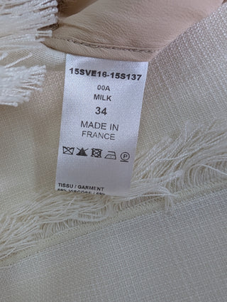 White Frayed Short Jacket