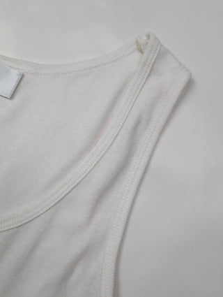 White Cotton Top With Black Sheer Bottom