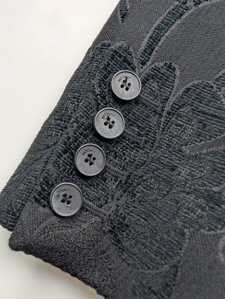 Black Retro Floral Print Blazer