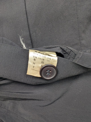 Black And Blue Drop Shoulder Buttoned Up Top