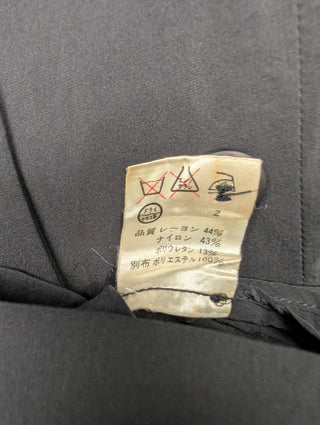 Black And Blue Drop Shoulder Buttoned Up Top