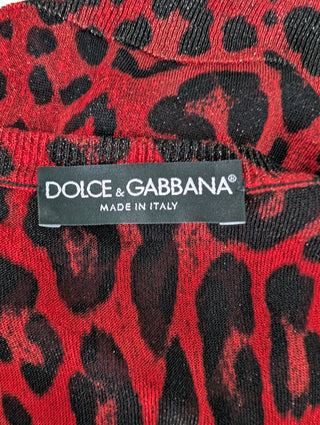 Red Leopard Print Cardigan