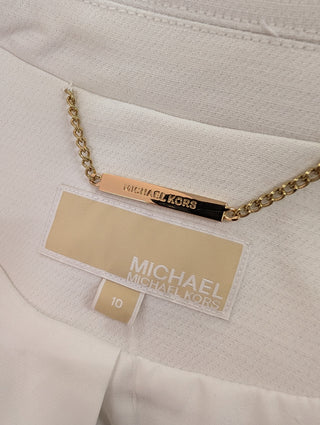 White Long Coat With Gold Buttons