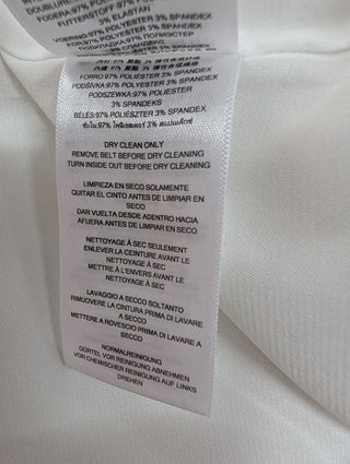 White Long Coat With Gold Buttons