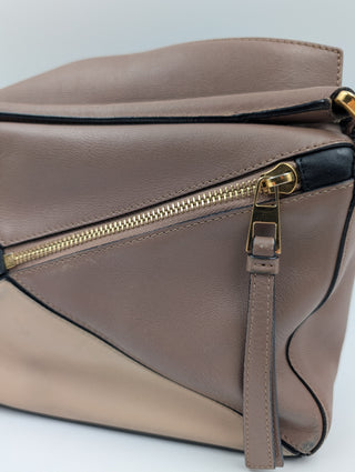 Small Puzzle Brown And Black Leather Bag