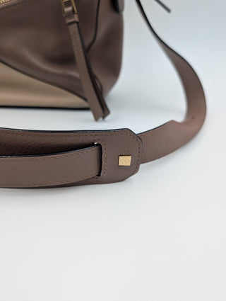 Small Puzzle Brown And Black Leather Bag