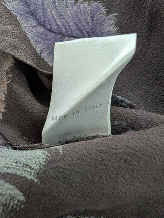 Brown Feather Pattern Long Sleeve Blouse