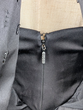 Black Beaded Long Gown