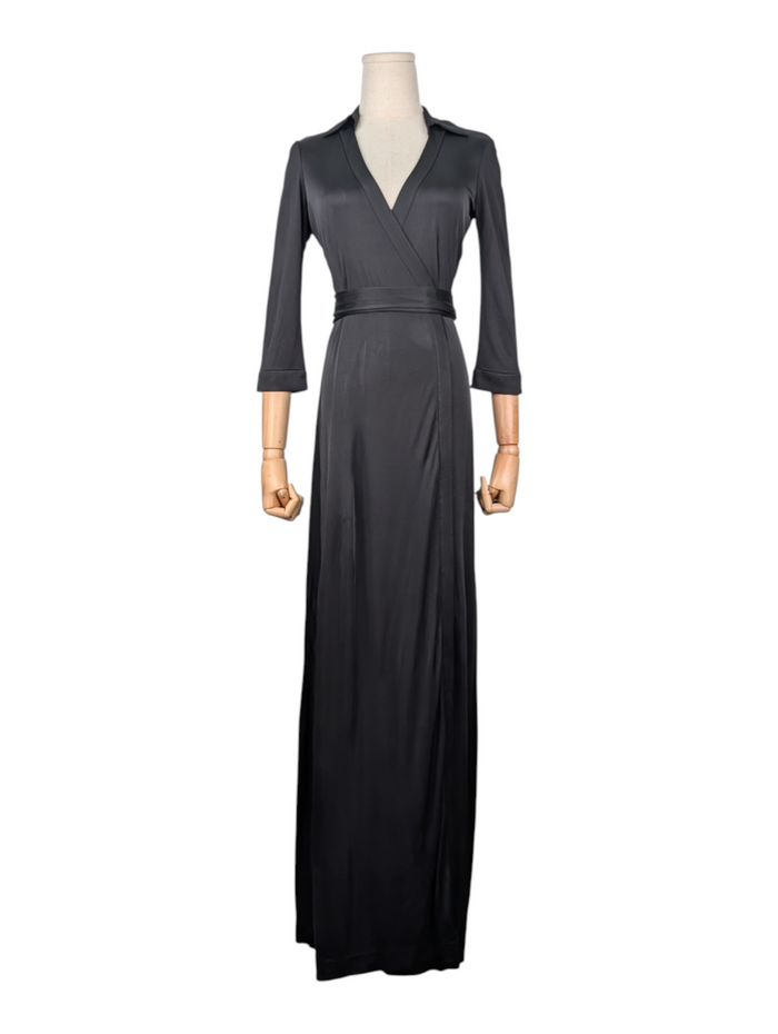 Black Long Wrap Dress