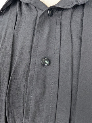 Black Sleeveless Top With Tie And Diamante Buttons