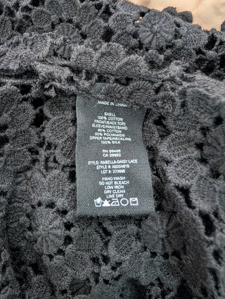 Black Cotton Mesh Long Dress