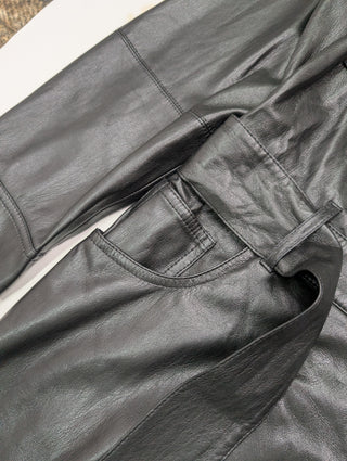 Black Faux Leather Jumpsuit