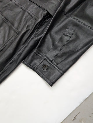 Black Faux Leather Jumpsuit