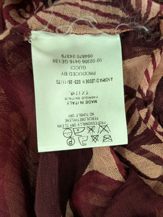 Pink Burgundy Tropical Print See Through Pants