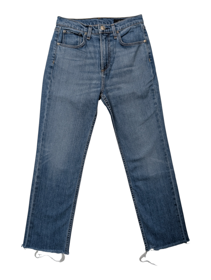 Blue Jeans With Ripped Ends